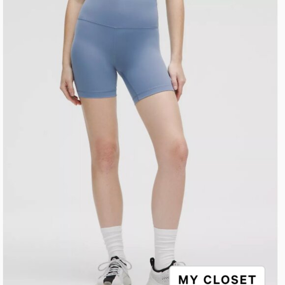 NWT LULULEMON WUNDER TRAIN HIGH-RISE SHORT 6" Washed Denim Blue 6 - Picture 3 of 3